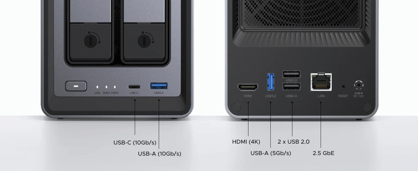 UGREEN NASync DXP2800 NAS System 2-Bay 2x SATA 2x M.2 SSD 1x 2.5GbE 8GB RAM